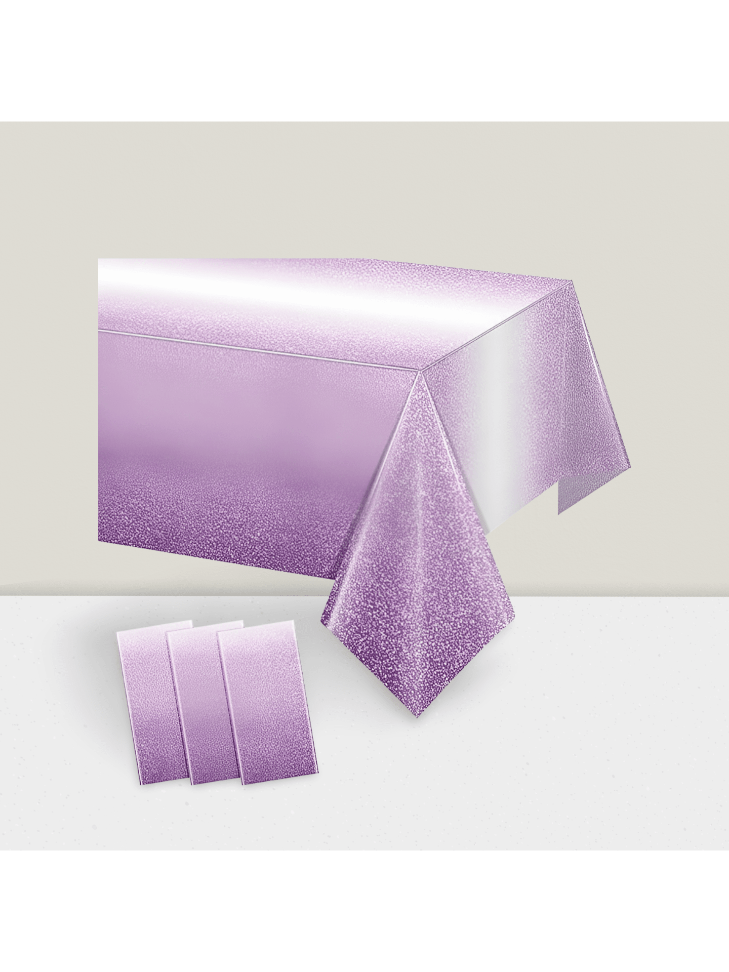 3PK Gradient Pastel Plastic Tablecloths 54x108 Inch Disposable Party Covers