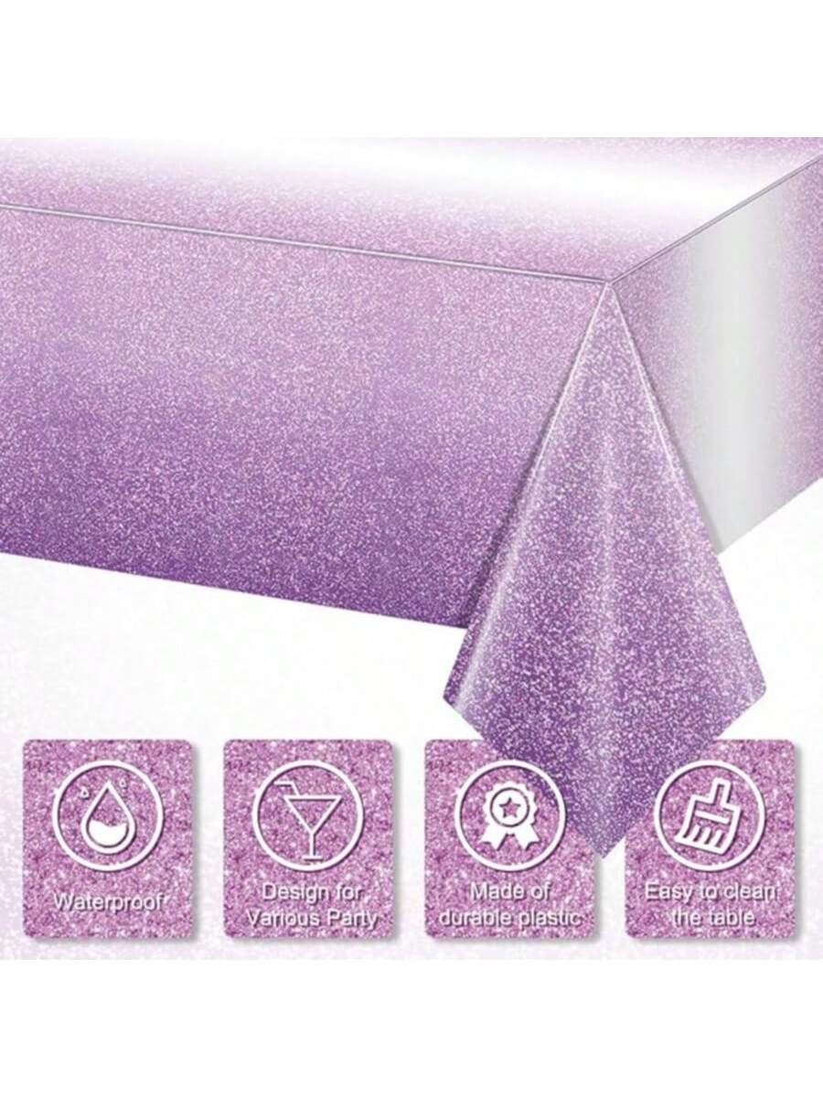 3PK Gradient Pastel Plastic Tablecloths 54x108 Inch Disposable Party Covers