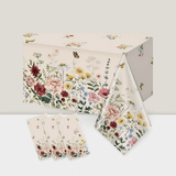 3 Pc Spring Butterfly Tablecloths with Wildflower Design for Mothers Day or Easter