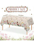 3 Pc Spring Butterfly Tablecloths with Wildflower Design for Mothers Day or Easter