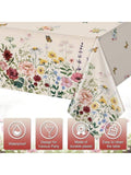 3 Pc Spring Butterfly Tablecloths with Wildflower Design for Mothers Day or Easter