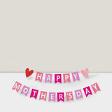 Pink Glitter Happy Mothers Day Banner Best Mom Garland for Party and Photo Decor