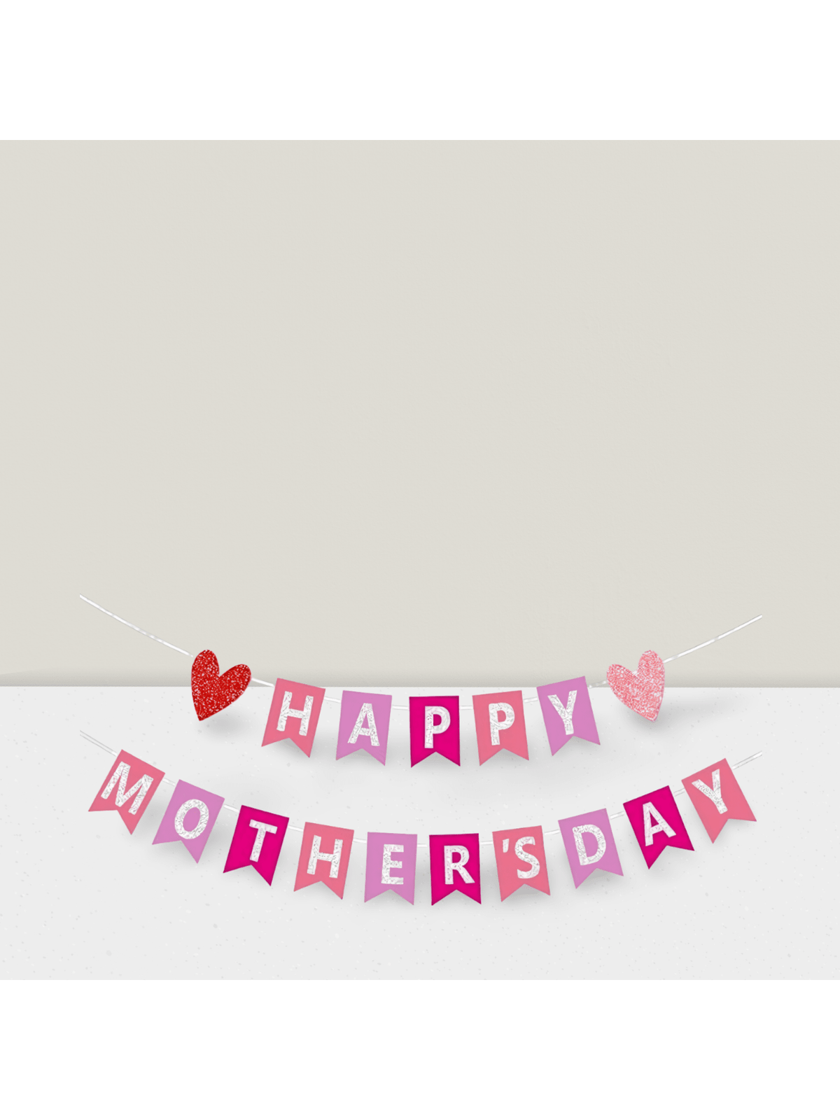 Pink Glitter Happy Mothers Day Banner Best Mom Garland for Party and Photo Decor