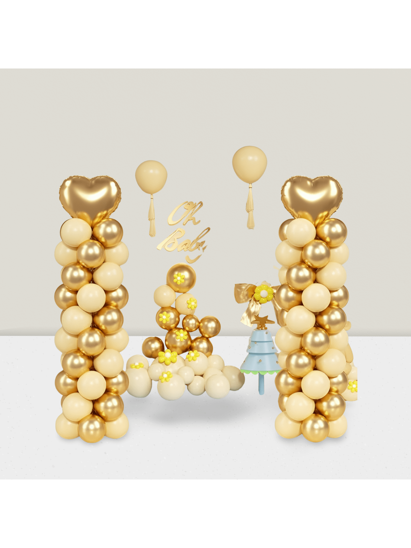 7ft Adjustable Balloon Column Stand Kit Metal Party Tower