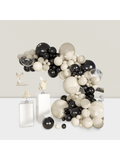 White Sand Black Arch Kit 151pcs With Bobo Balloon For Elegant Party Decor