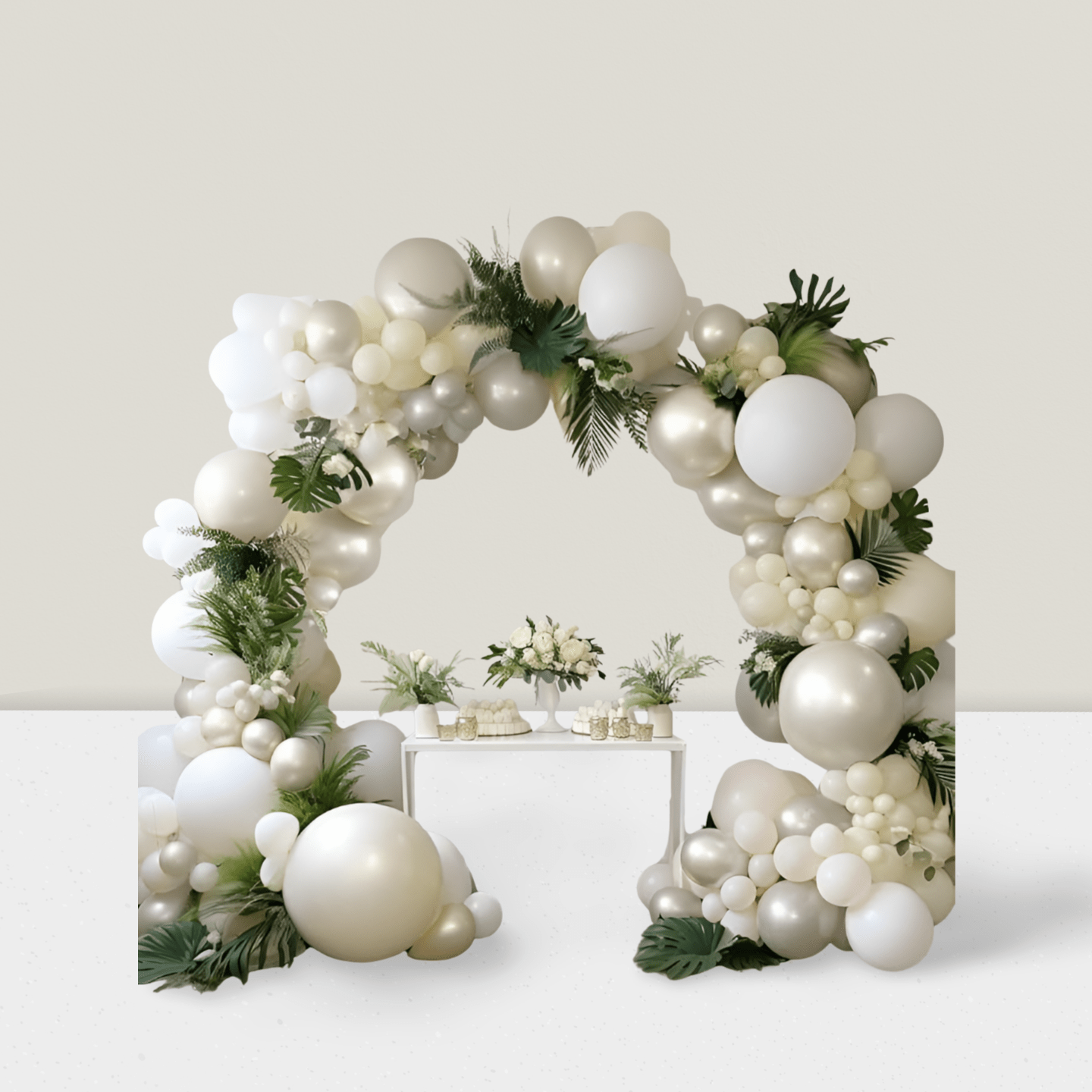 White Ivory Arch Kit 78pcs Pearl Beige Balloons For Bridal Or Wedding Decor