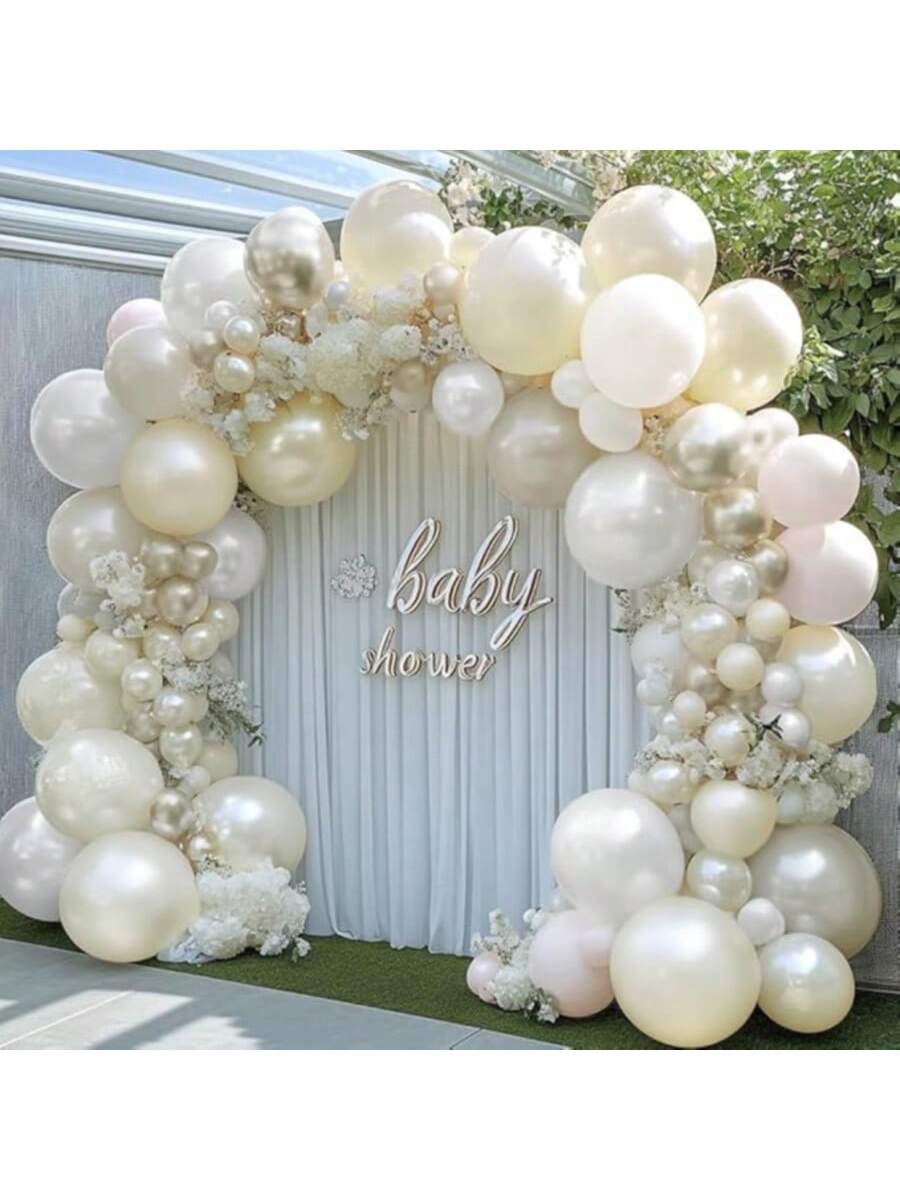White Ivory Arch Kit 78pcs Pearl Beige Balloons For Bridal Or Wedding Decor
