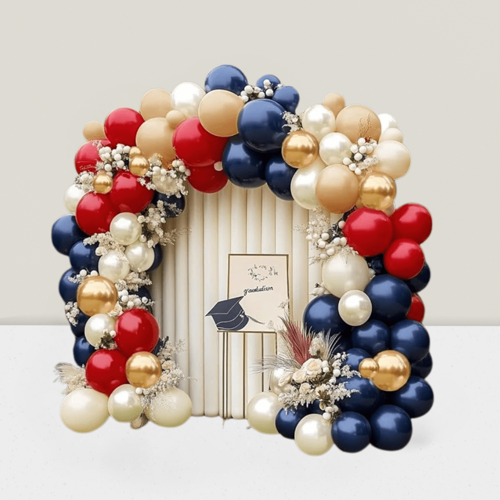 Red Blue Balloon Kit 98pcs Navy Pearl Gold For Patriotic Theme Decor