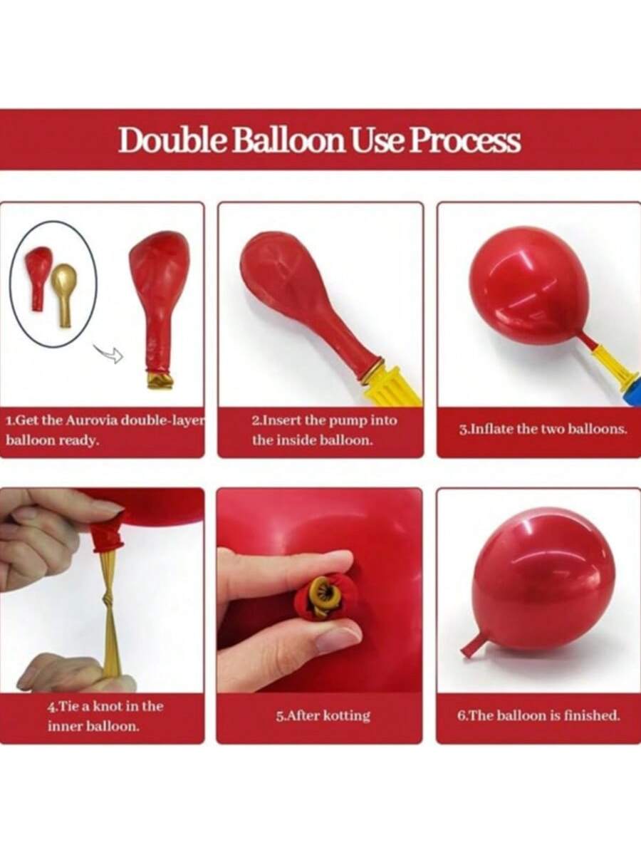 Red Blue Balloon Kit 98pcs Navy Pearl Gold For Patriotic Theme Decor