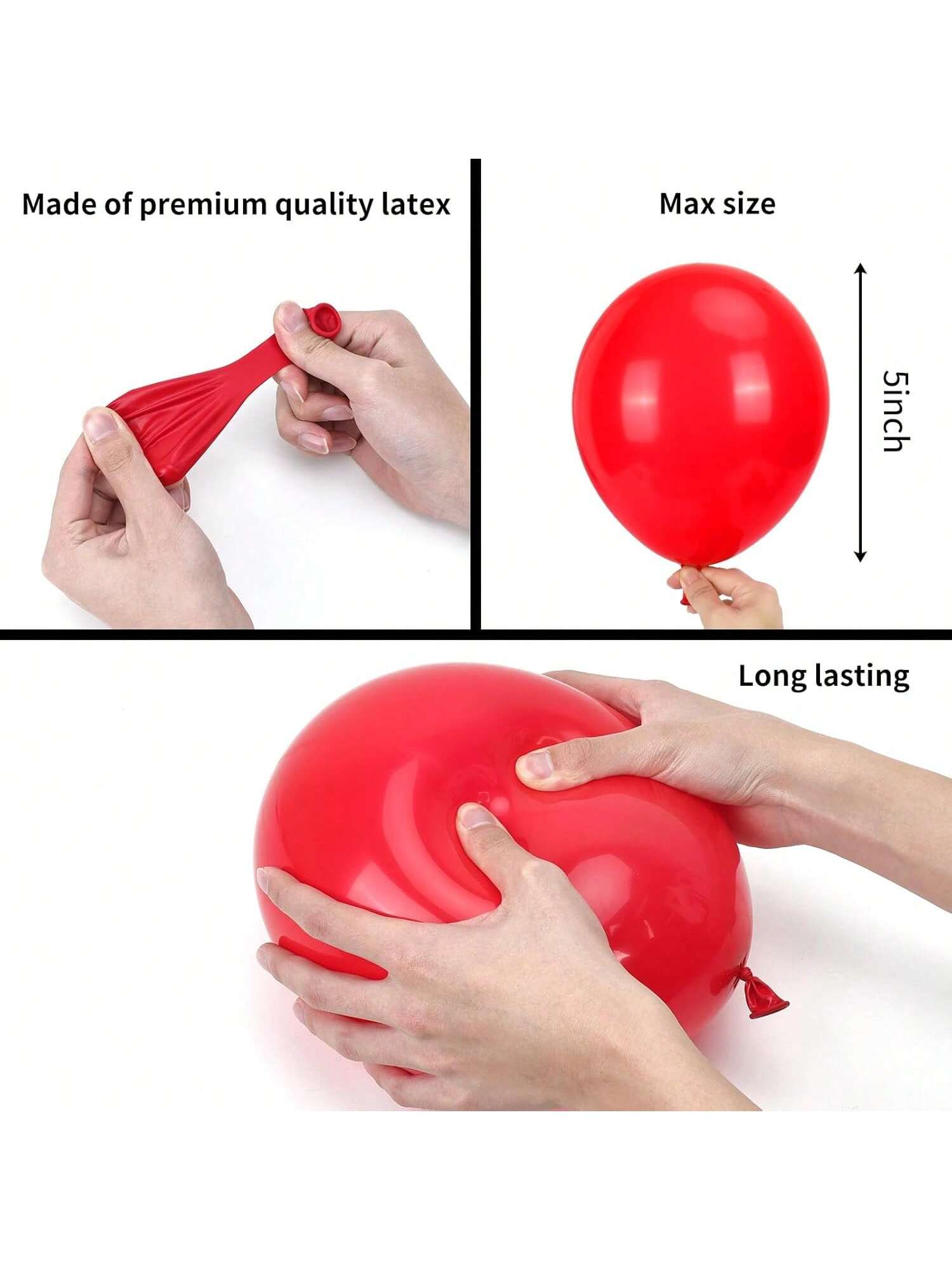 Bold Red Balloon Set 120pcs 5 Inch Latex For Wedding Graduation Or Party,