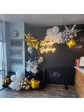 185Pcs Gold Black Garland Kit Confetti Balloons For Wedding Or Shower