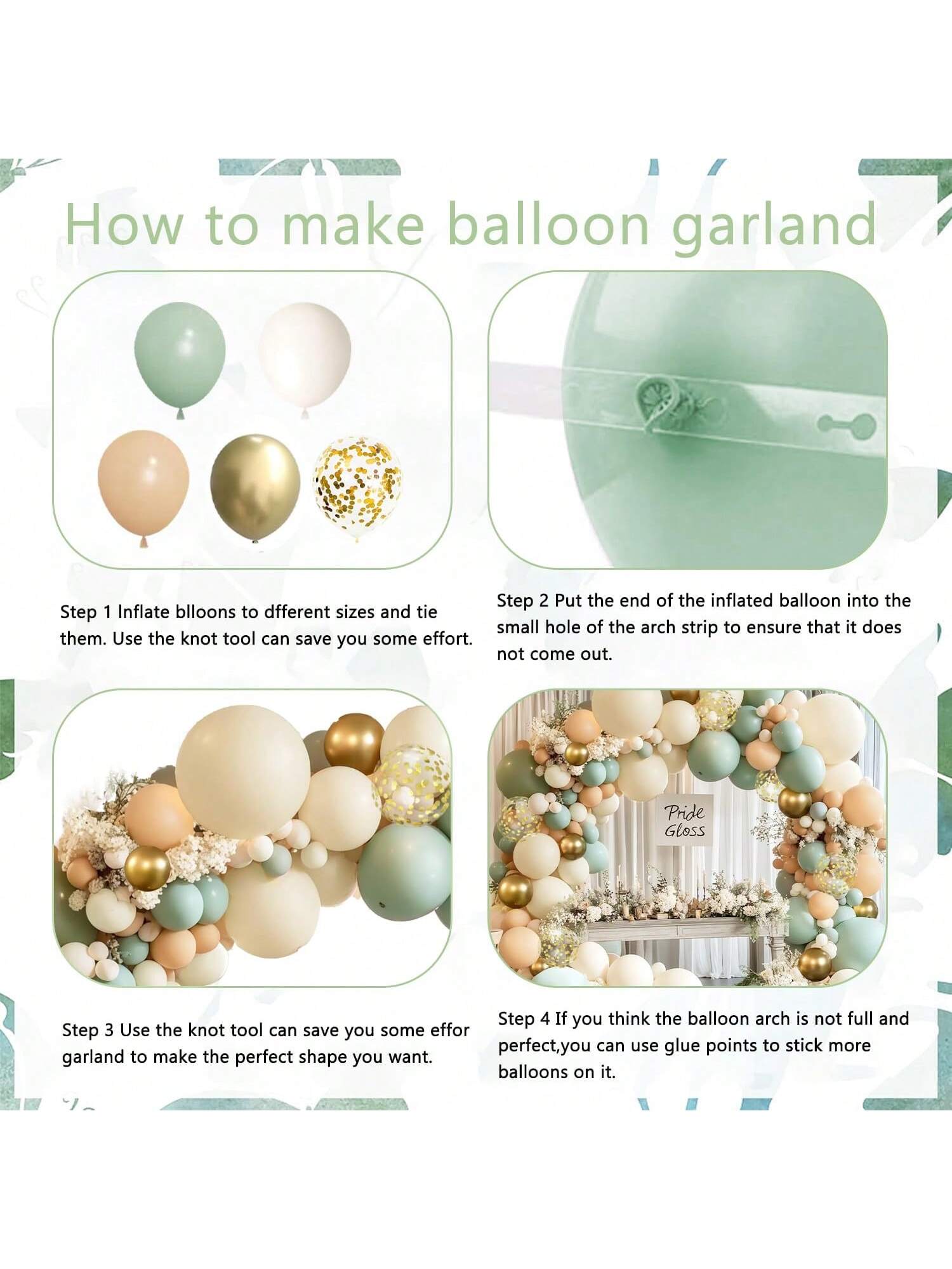 Neutral Green Arch Kit 122pcs Sand Apricot Olive Balloons For Wedding Or Birthday