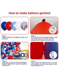 Patriotic Arch Kit 140pcs Navy Red White Balloons For 4th July Or Veterans Day