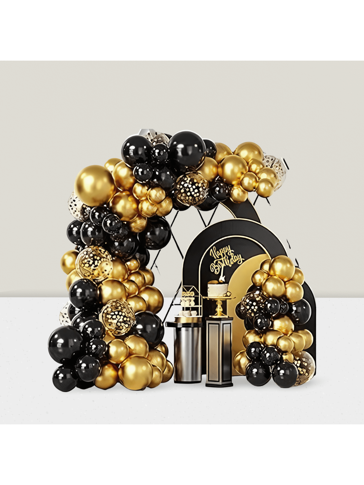 Black Gold Chrome Arch Kit 100pcs With Tape Strip For Event Decoration