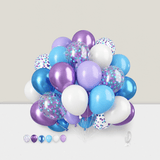 Mermaid Balloon Set 50pcs Blue And Purple Confetti For Party Or Shower