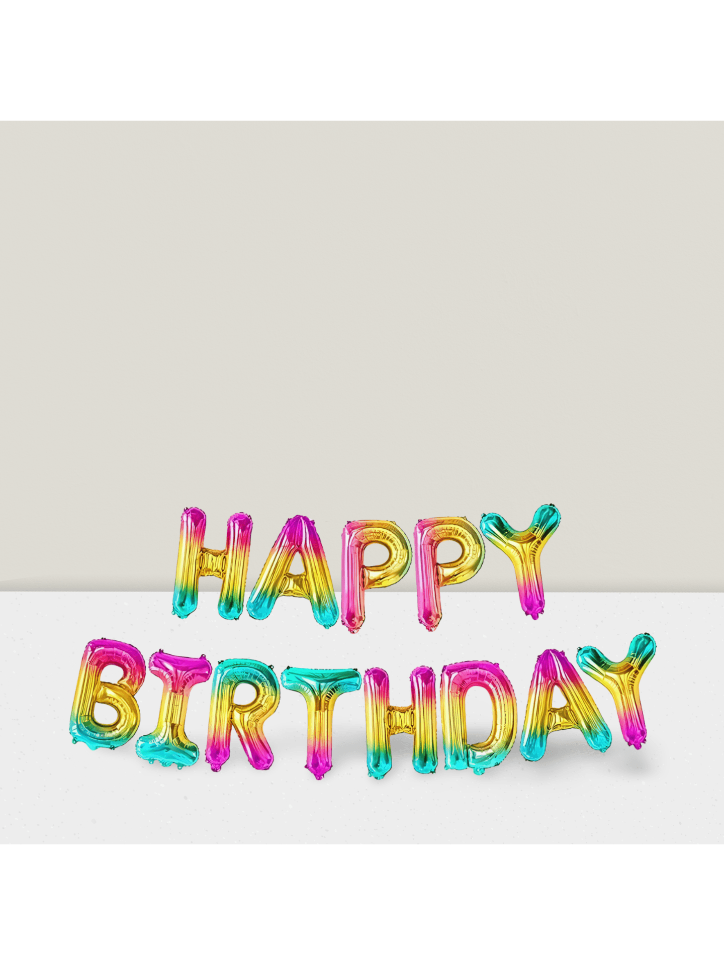 Rainbow Foil Banner 16 Inch Happy Birthday Letters For Neon Theme Party