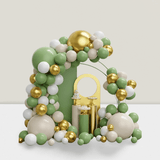 Green Gold Foil Heart Balloons 12pcs For Wedding Or Decor -