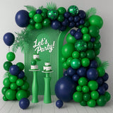 124pcs Blue Green Balloon Arch Kit Metallic Balloons With Confetti For Decor