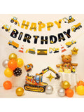 Construction Birthday Banner Dump Truck Garland for Vehicle Theme Parties
