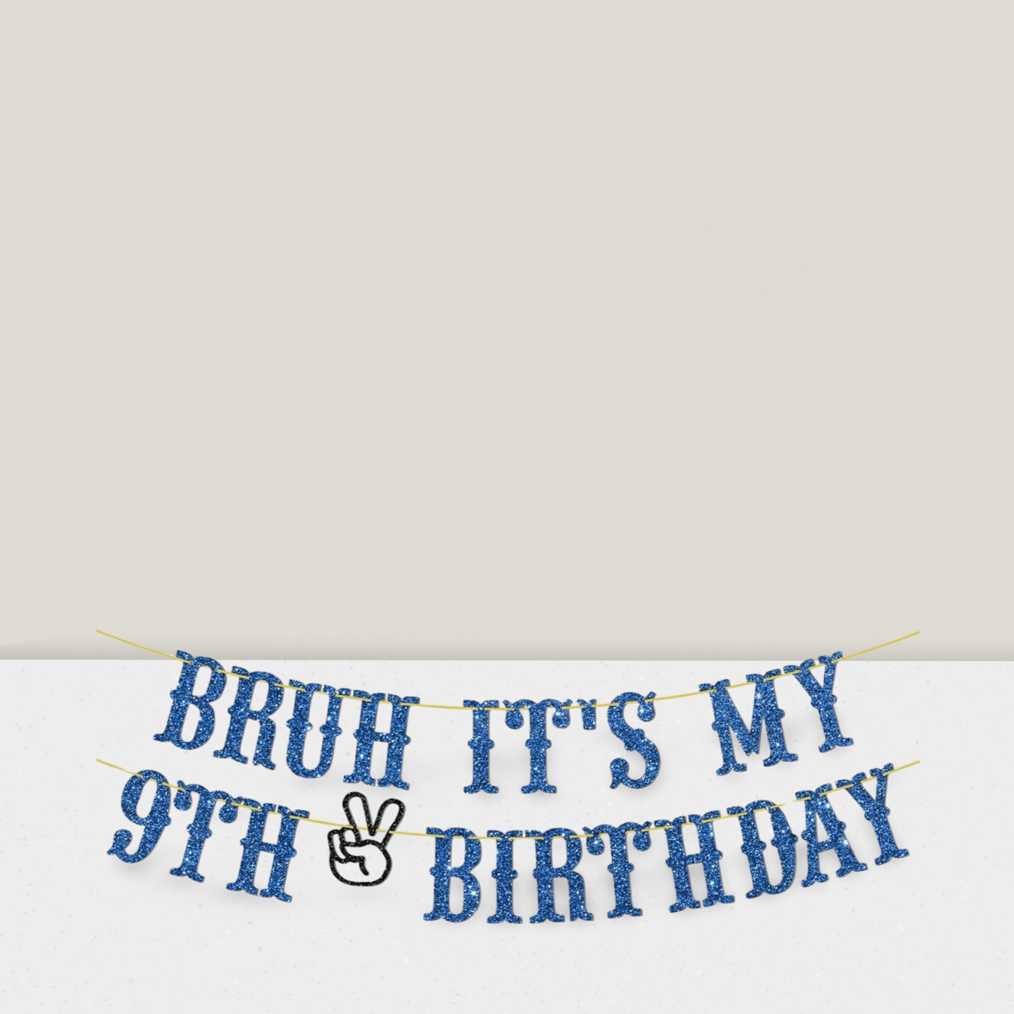 Bruh It’s My 9th Birthday Banner Hanging Sign for Birthday Party Decor