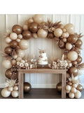 129pcs Brown Balloon Arch Kit Boho Coffee Balloons For Shower Wedding Party