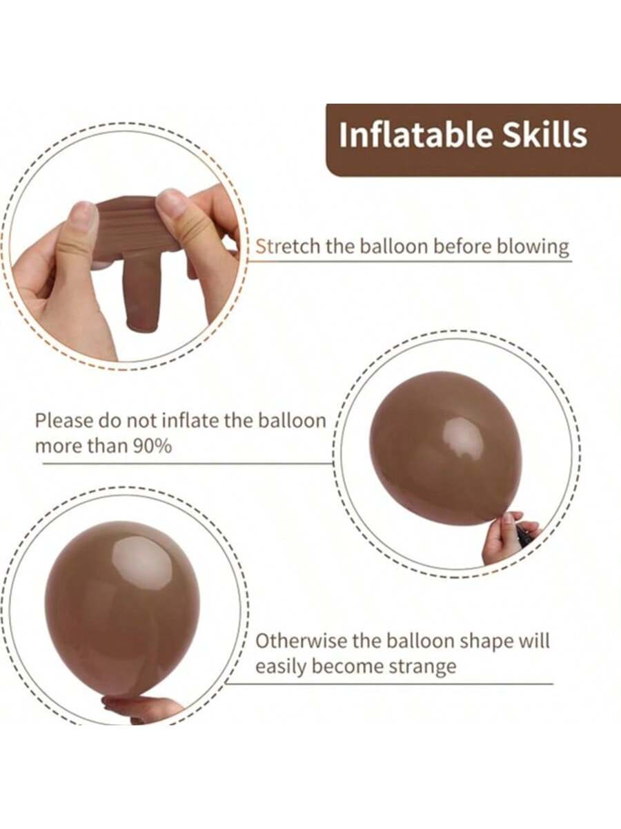 129pcs Brown Balloon Arch Kit Boho Coffee Balloons For Shower Wedding Party