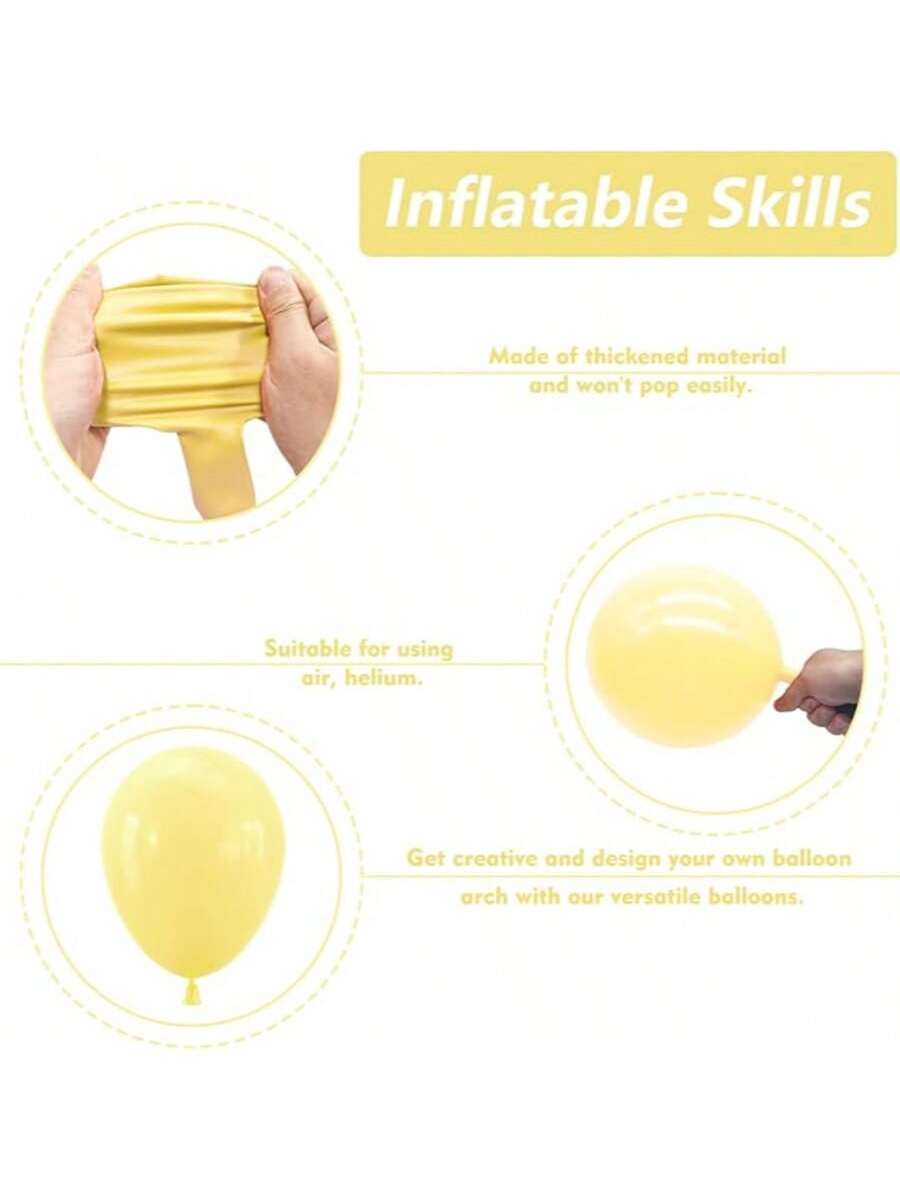 102pcs Pastel Yellow Balloon Arch Kit Light Yellow Garland For Shower Wedding