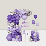 147pcs Purple Balloon Arch Kit Lavender Silver Confetti Balloons For Party