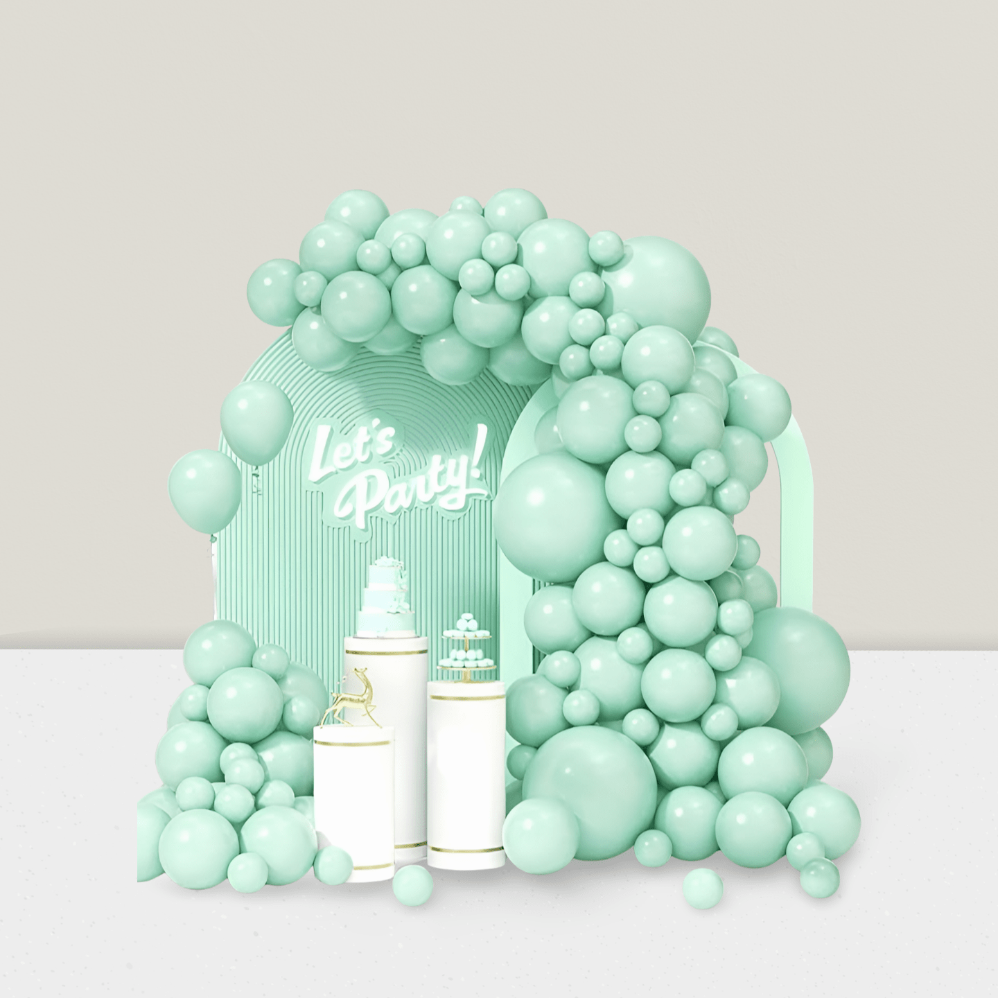 120pcs Mint Green Balloon Arch Kit Mixed Sizes For Birthday Shower Wedding