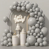 120pcs Gray Balloon Arch Kit Mixed Sizes For Wedding Shower Or Birthday