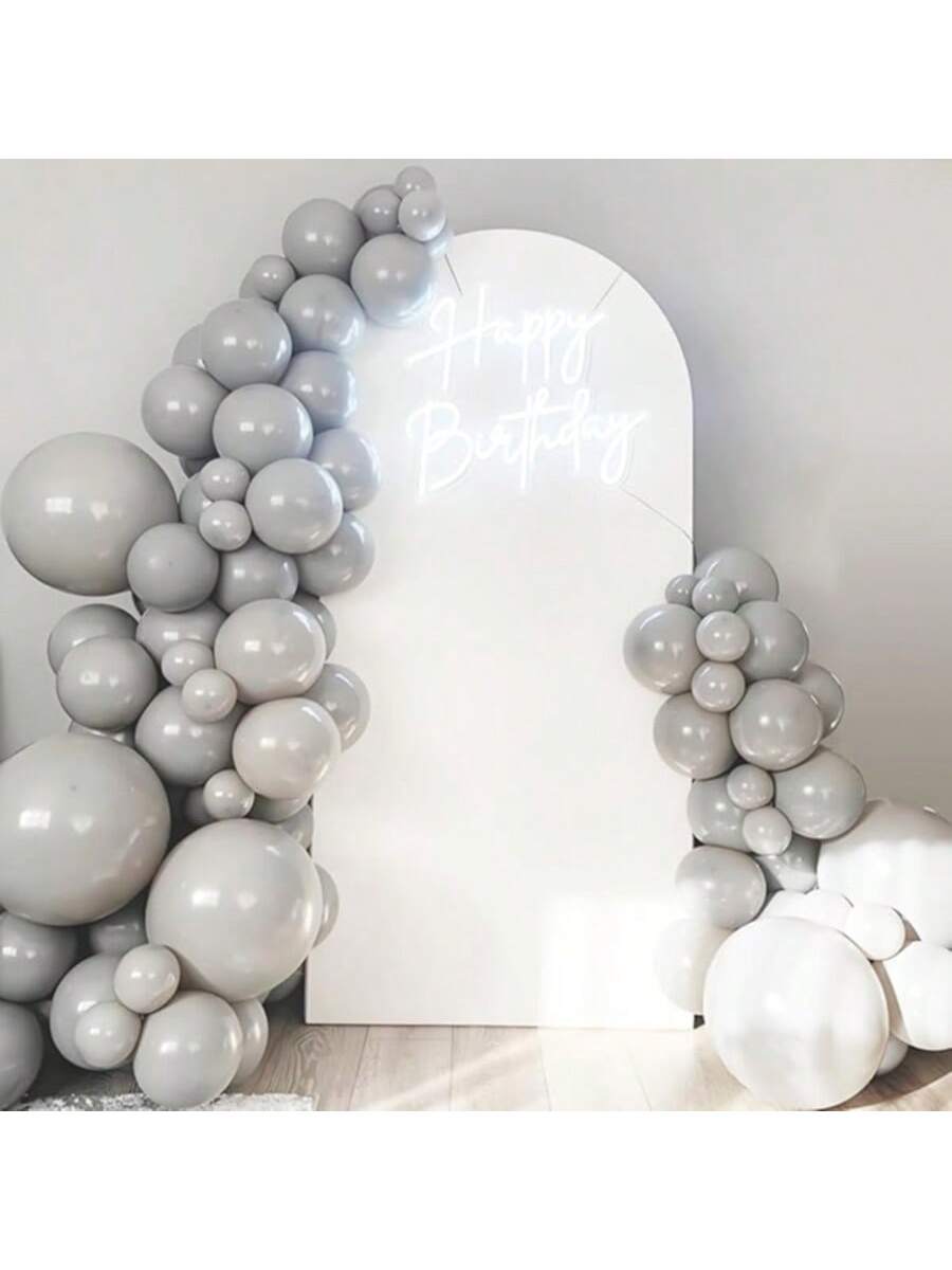 120pcs Gray Balloon Arch Kit Mixed Sizes For Wedding Shower Or Birthday