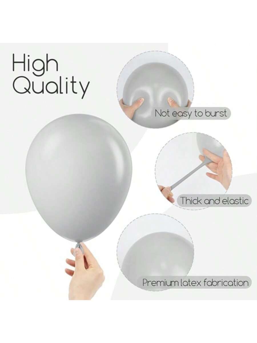 120pcs Gray Balloon Arch Kit Mixed Sizes For Wedding Shower Or Birthday