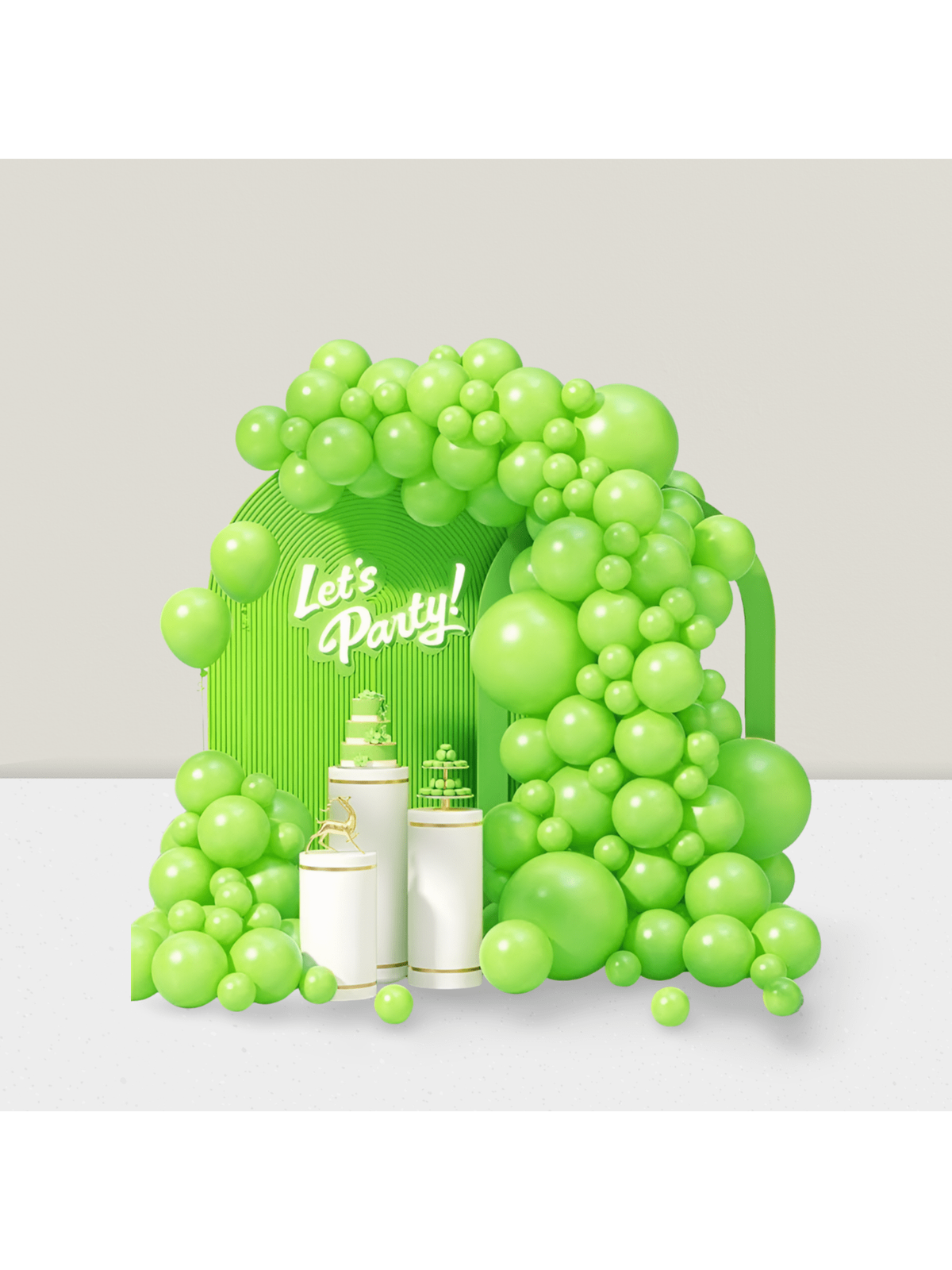 120pcs Lime Green Balloon Arch Kit Mixed Sizes For Dino Halloween Or Party