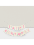 Pink Rustic Happy Birthday Banner Hanging Sign for Party Backdrop Decor