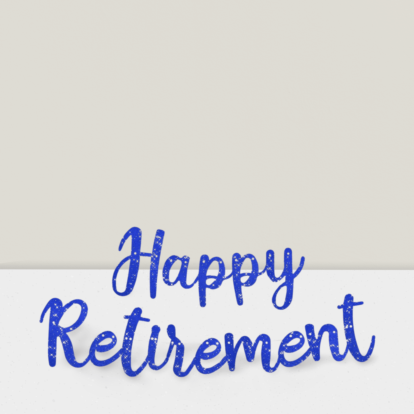 Blue Glitter Retirement Banner Pre-Strung for Party and Holiday Celebrations