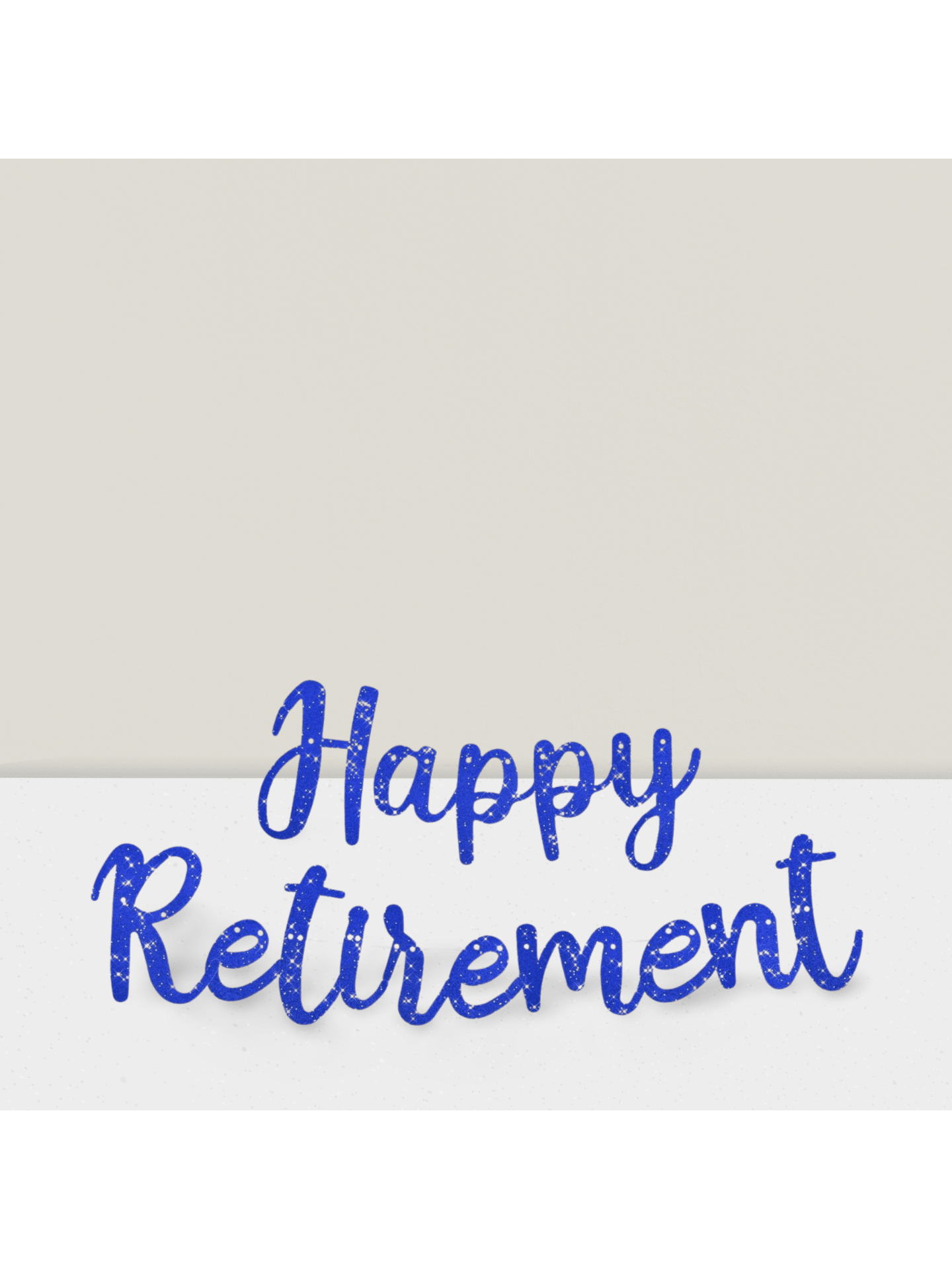 Blue Glitter Retirement Banner Pre-Strung for Party and Holiday Celebrations