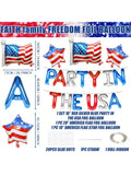 Party In The USA" Red, White & Blue 16" Letter Balloons For 4th Of July & Patriotic Decor