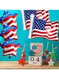 16PCS 4th of July Foil Balloons with American Flag for Independence Day