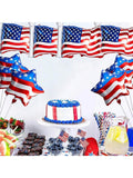 16PCS 4th of July Foil Balloons with American Flag for Independence Day