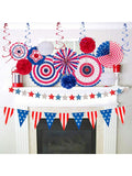 29pc 4th of July Patriotic Decor Set with Fans, Pennants, and Streamers