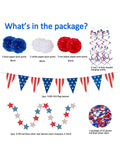 29pc 4th of July Patriotic Decor Set with Fans, Pennants, and Streamers