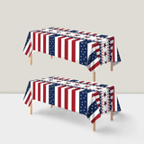 2 Pack Red White and Blue Disposable Tablecloths for 4th of July & Memorial Day