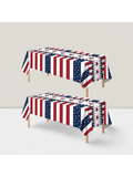 2 Pack Red White and Blue Disposable Tablecloths for 4th of July & Memorial Day