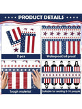 2 Pack Red White and Blue Disposable Tablecloths for 4th of July & Memorial Day
