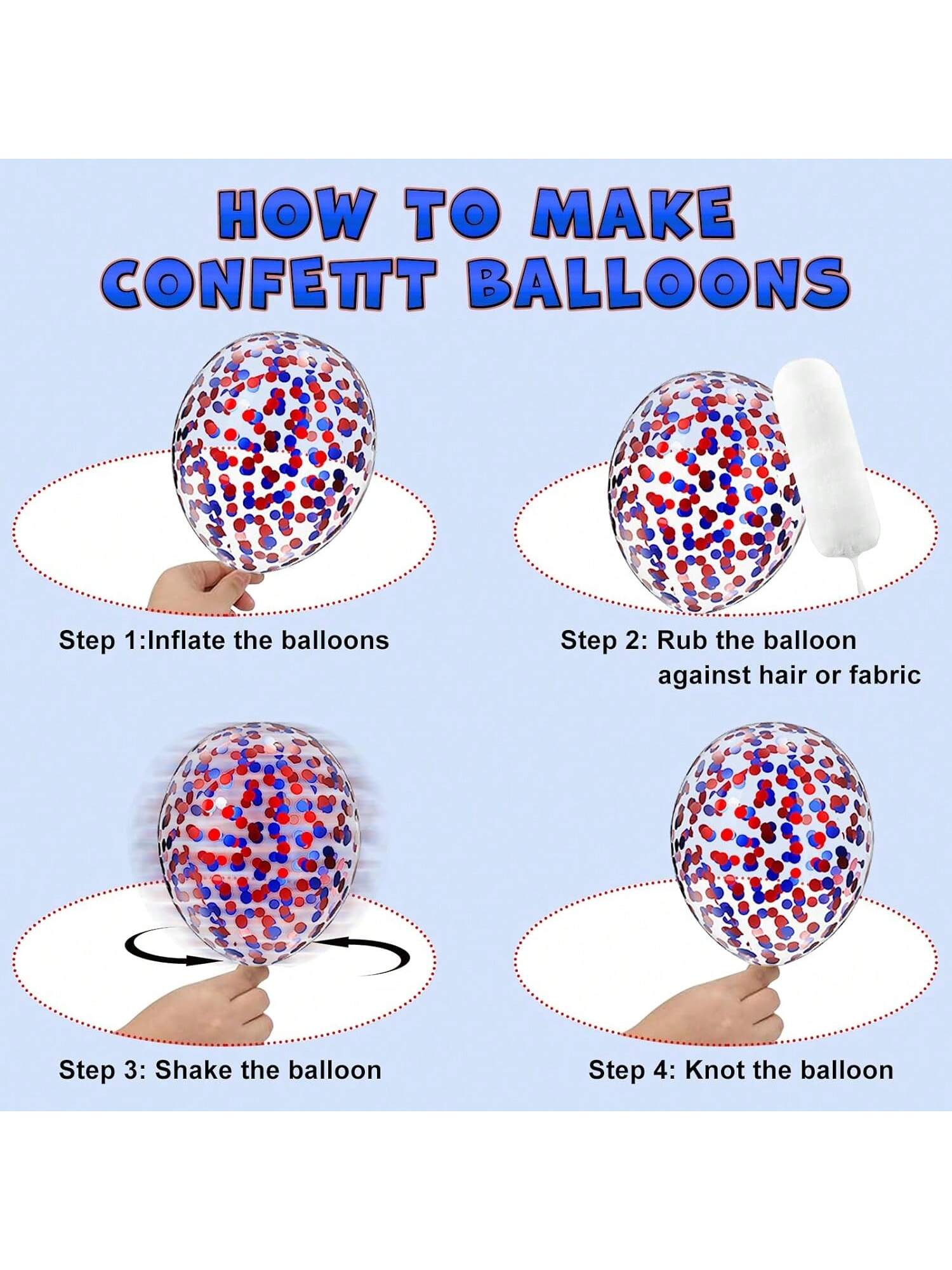 75pcs Red, White & Blue Latex Balloons (12" & 5") For 4th Of July Party Decorations