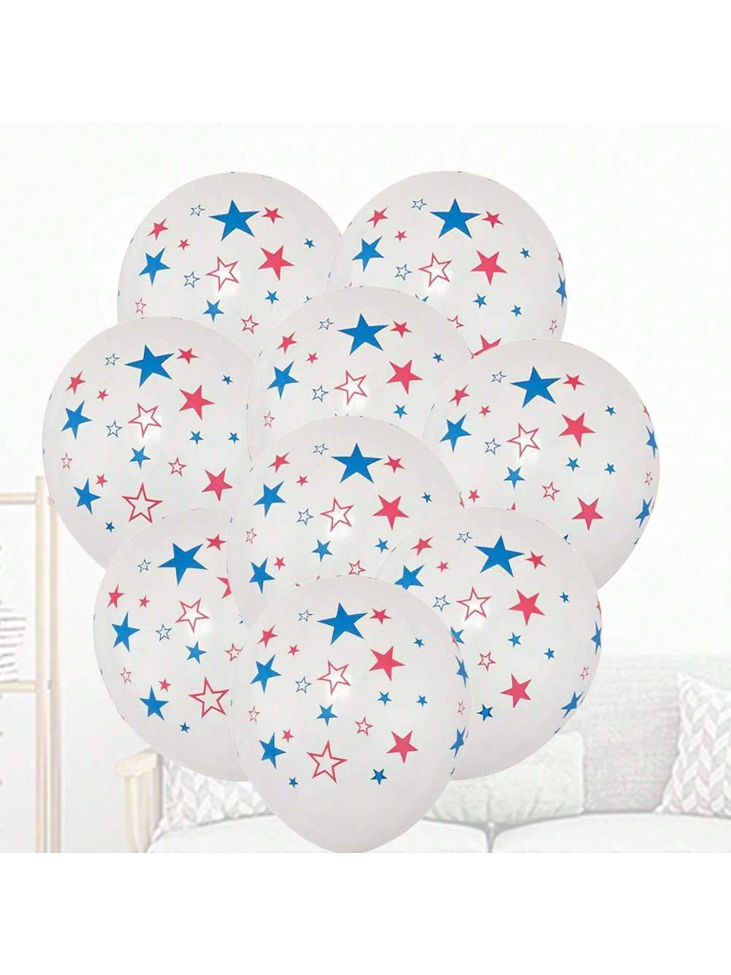30pcs 12" Patriotic Latex Balloons For 4th Of July & Memorial Day Decorations