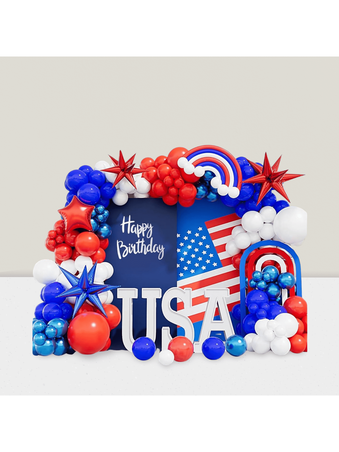 173PCS Red, White & Blue Balloon Arch Kit for 4th of July & Parties