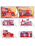 4pcs Patriotic Wooden Table Centerpieces Home of the Free God Bless America Decor