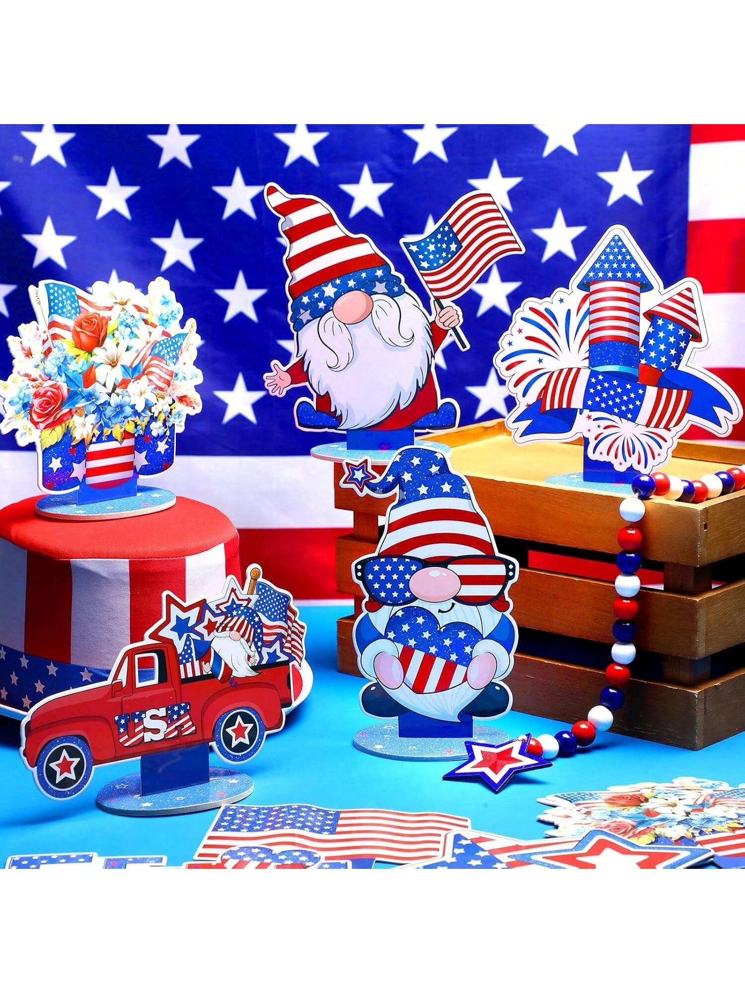 18Pc 4th of July Patriotic Table Centerpieces Red White Blue
