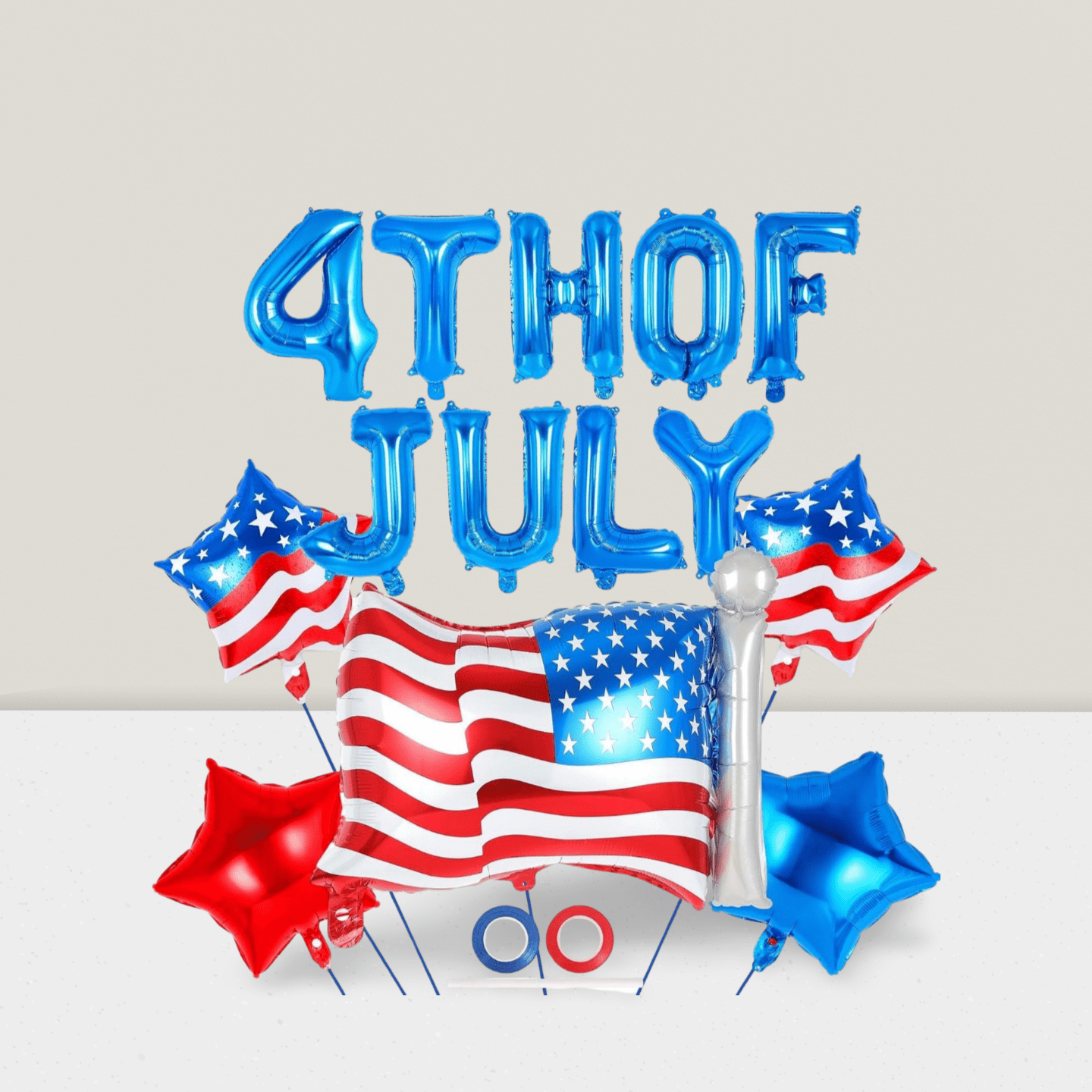 29PCS 4th of July Balloon Set American Flag Star Foil Balloons